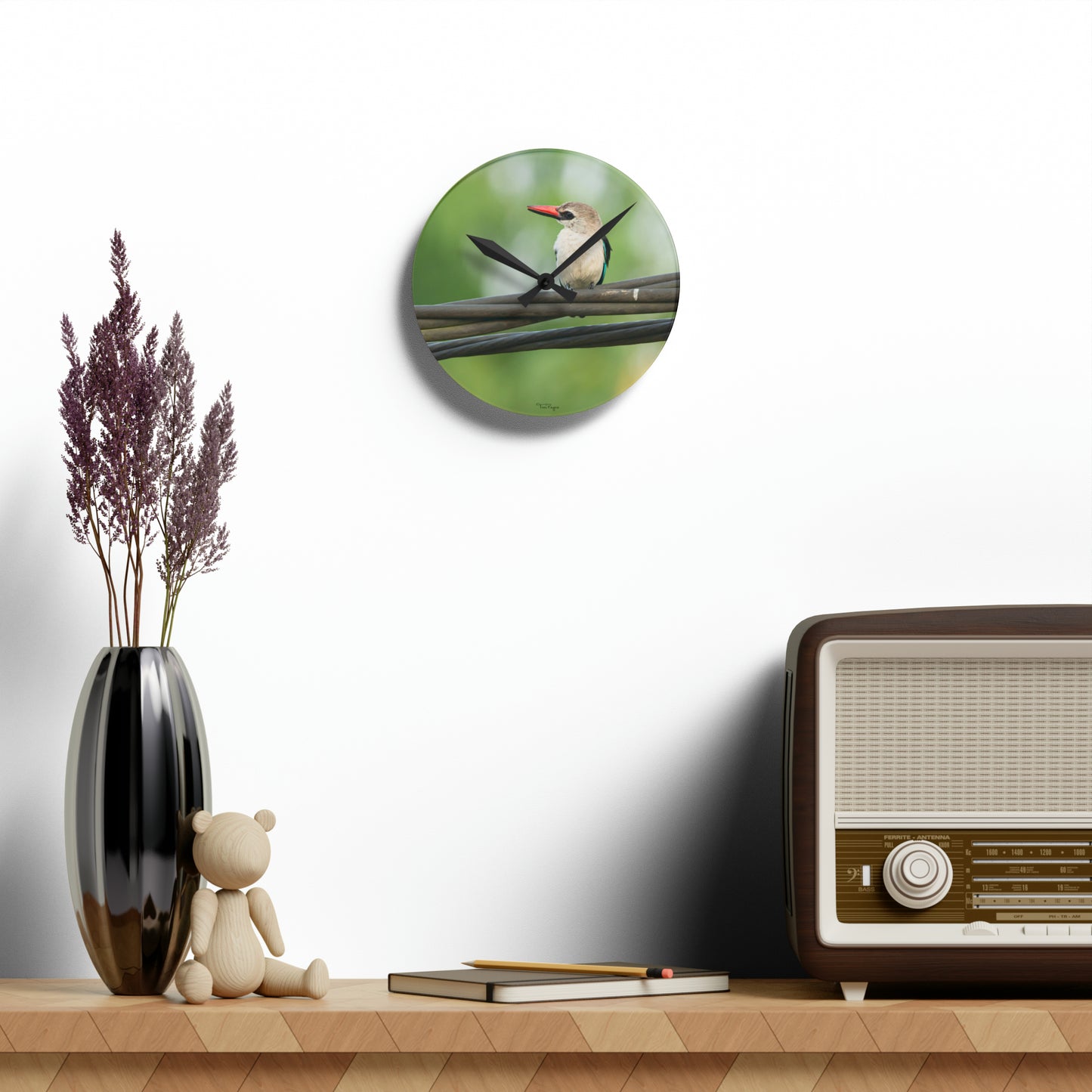 Nature and Wildlife Lover Kingfisher Acrylic Wall Clock