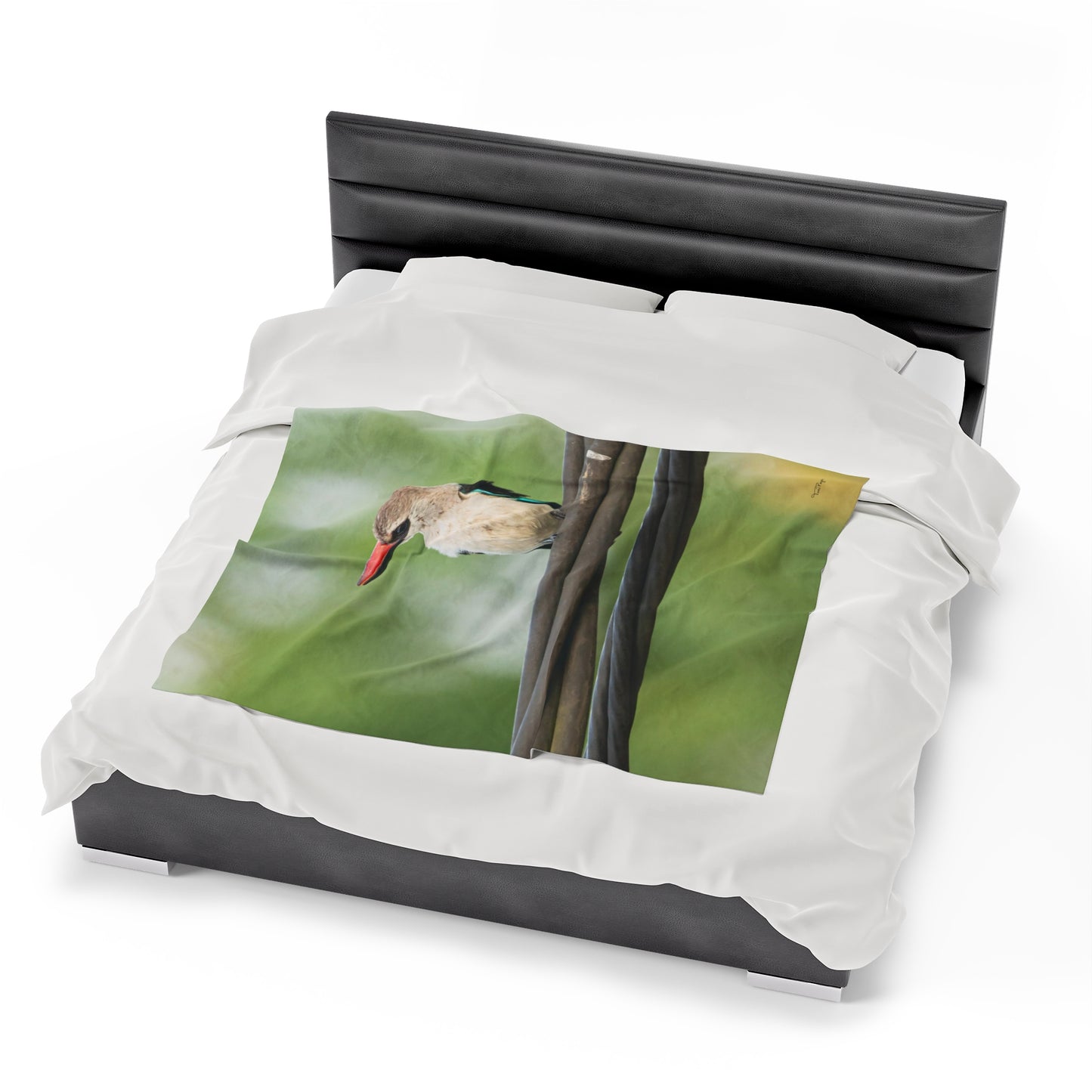 Nature and Wildlife Lover Kingfisher Velveteen Plush Blanket