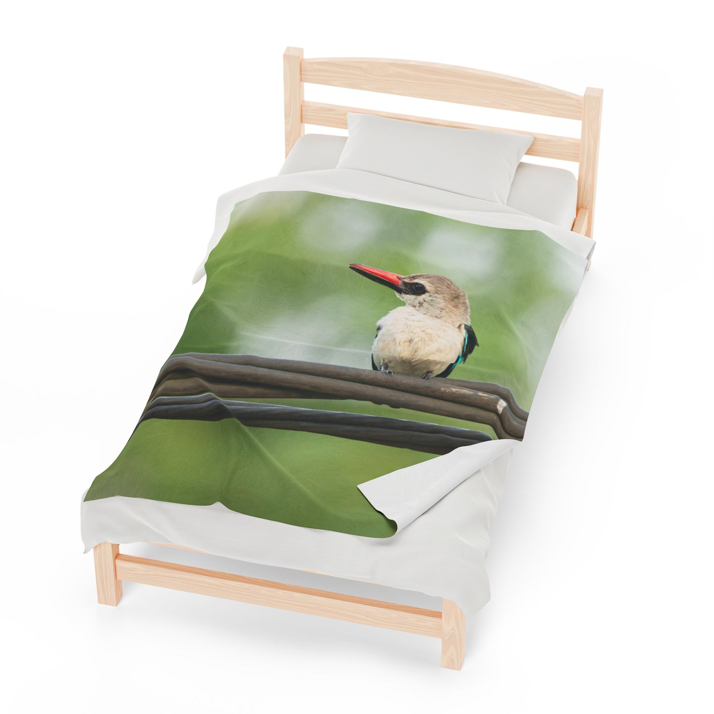 Nature and Wildlife Lover Kingfisher Velveteen Plush Blanket