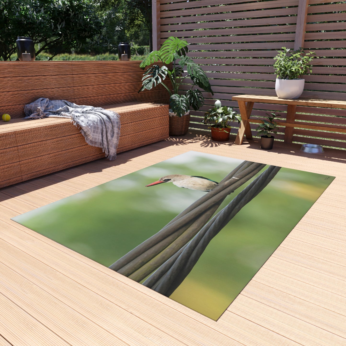 Nature and Wildlife Lover Kingfisher Outdoor Rug