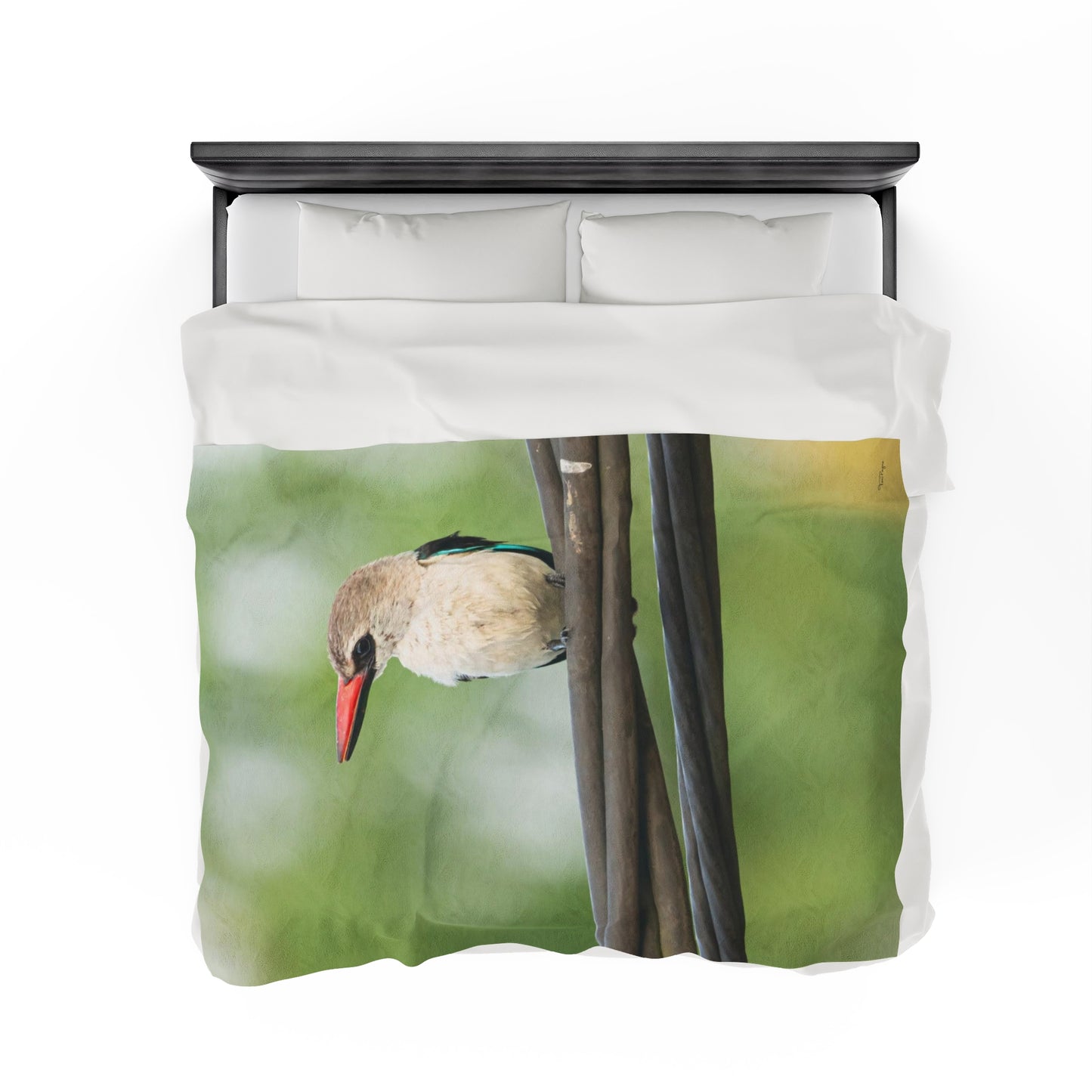 Nature and Wildlife Lover Kingfisher Velveteen Plush Blanket