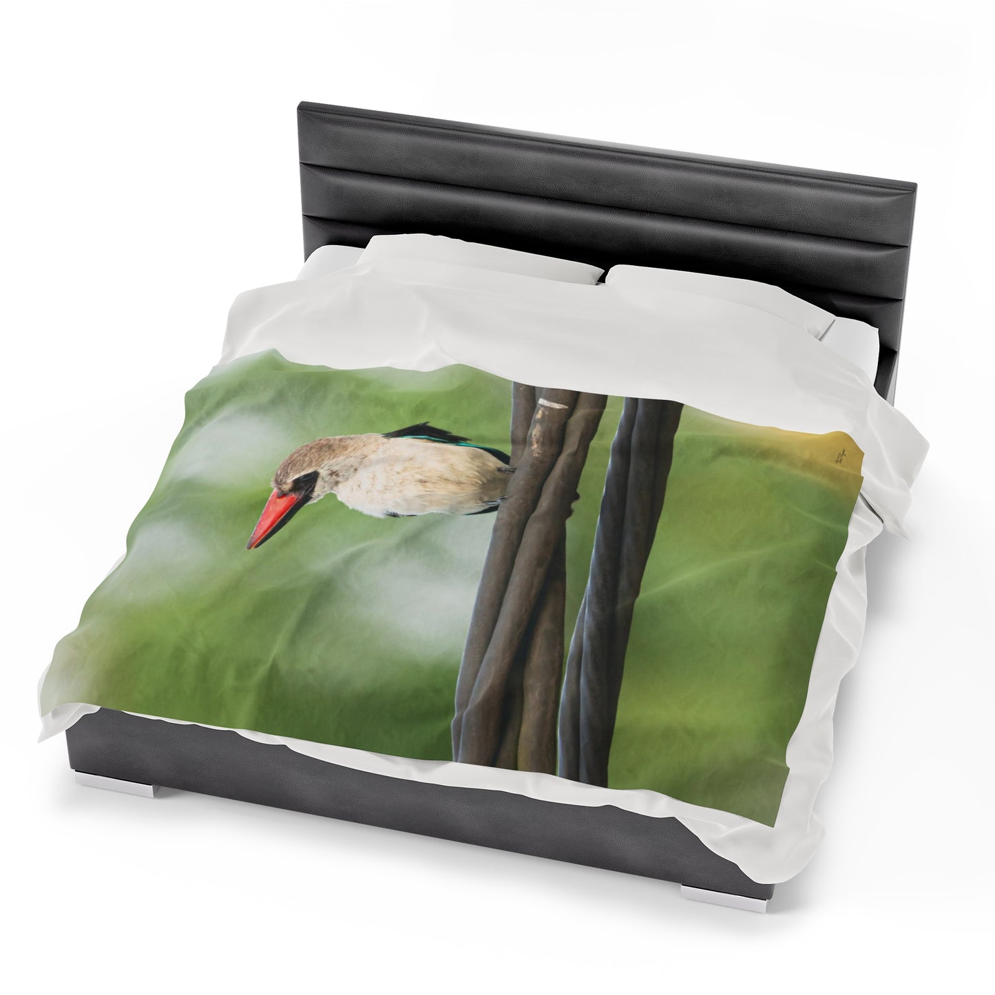 Nature and Wildlife Lover Kingfisher Velveteen Plush Blanket