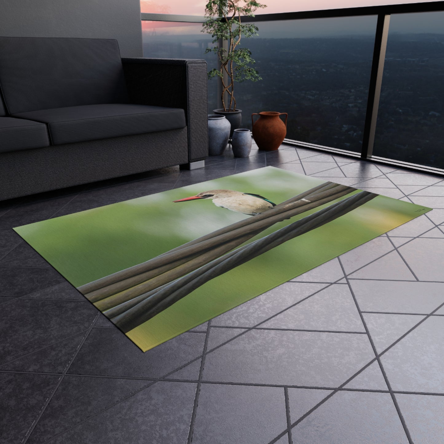 Nature and Wildlife Lover Kingfisher Outdoor Rug