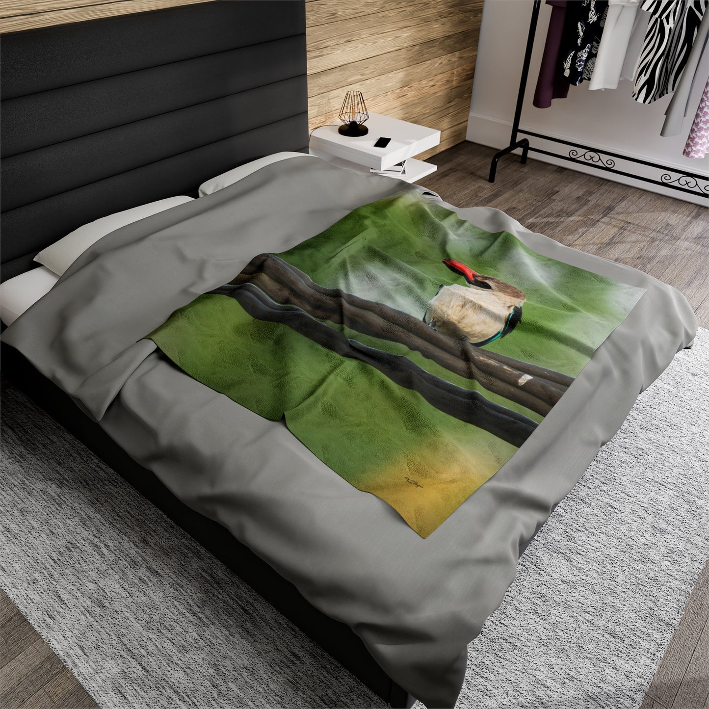 Nature and Wildlife Lover Kingfisher Velveteen Plush Blanket