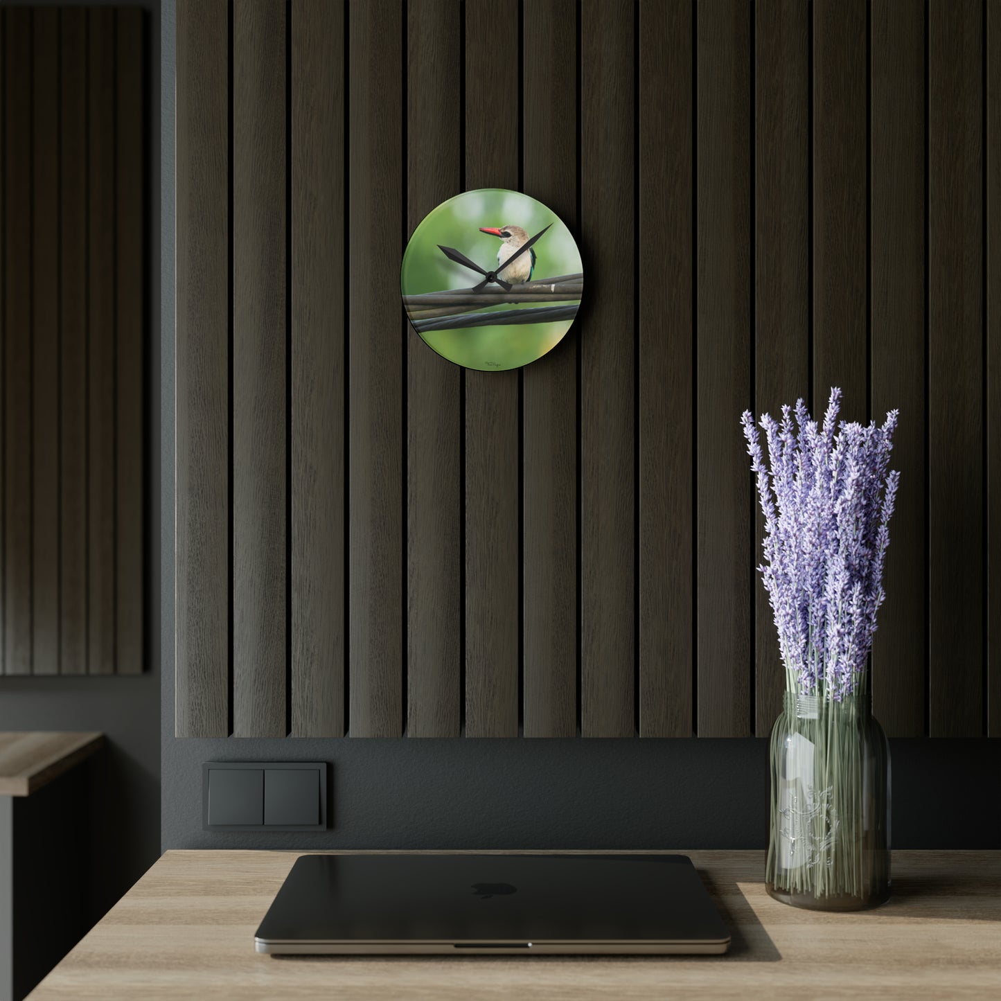 Nature and Wildlife Lover Kingfisher Acrylic Wall Clock
