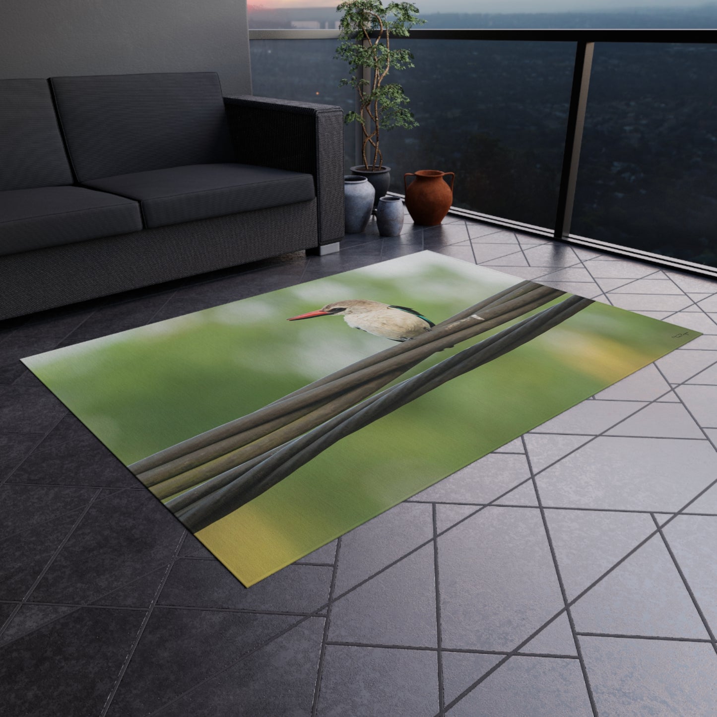 Nature and Wildlife Lover Kingfisher Outdoor Rug