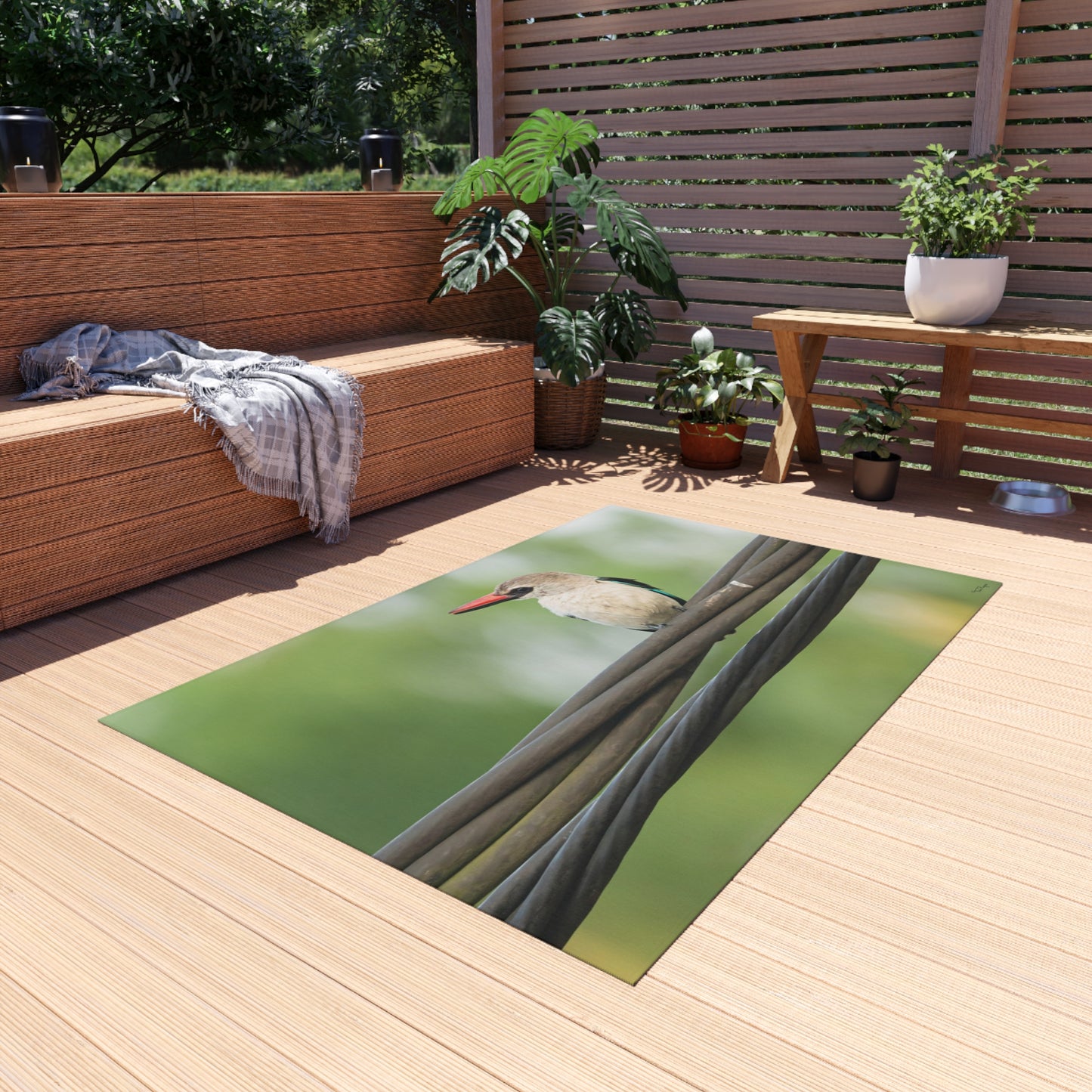 Nature and Wildlife Lover Kingfisher Outdoor Rug