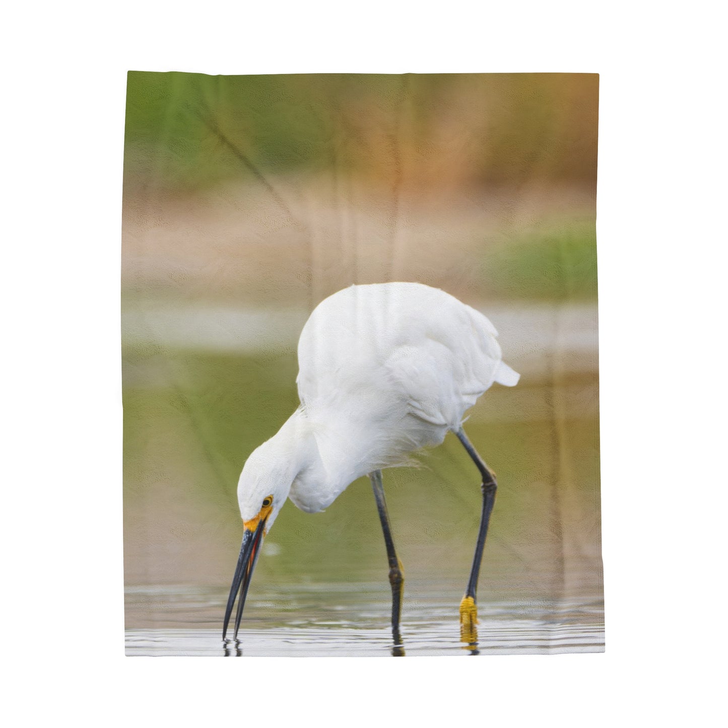 Snowy Egret Travel Blanket, Cozy Soft Plush Fleece Blanket, Throw Blanket, Gifts for Bird Lovers