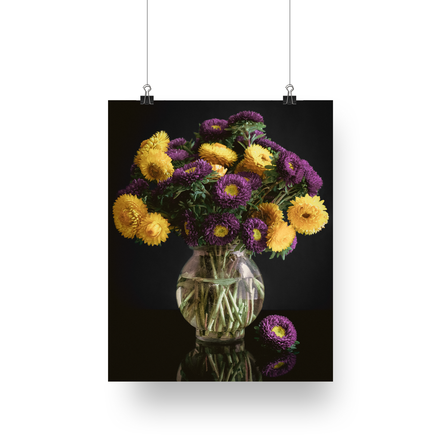 Still Life Photography | Purple and Yellow Flower Arrangement | Royal Enchantment - Fine art Wall Art Interior decor