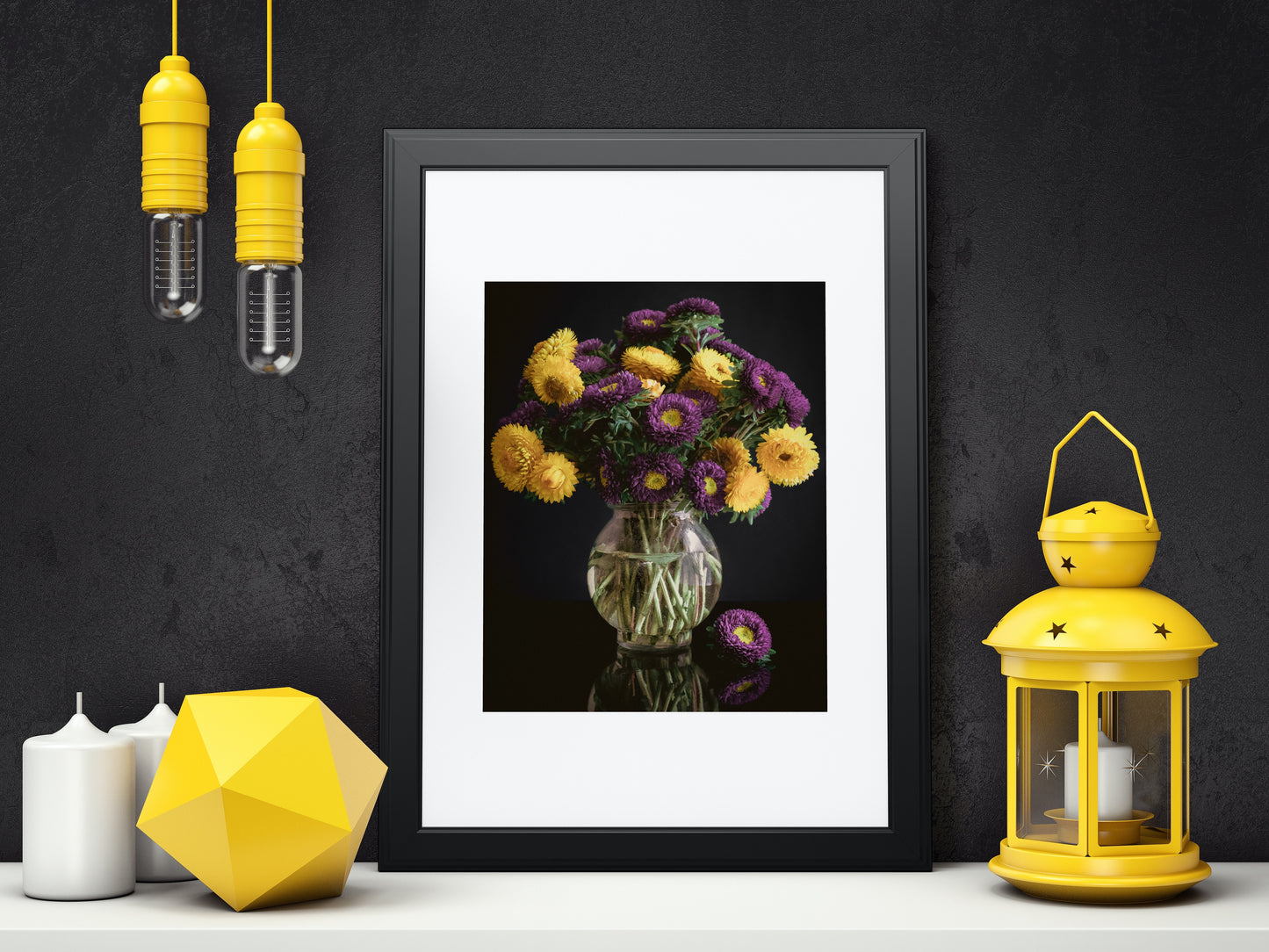 Still Life Photography | Purple and Yellow Flower Arrangement | Royal Enchantment - Fine art Wall Art Interior decor