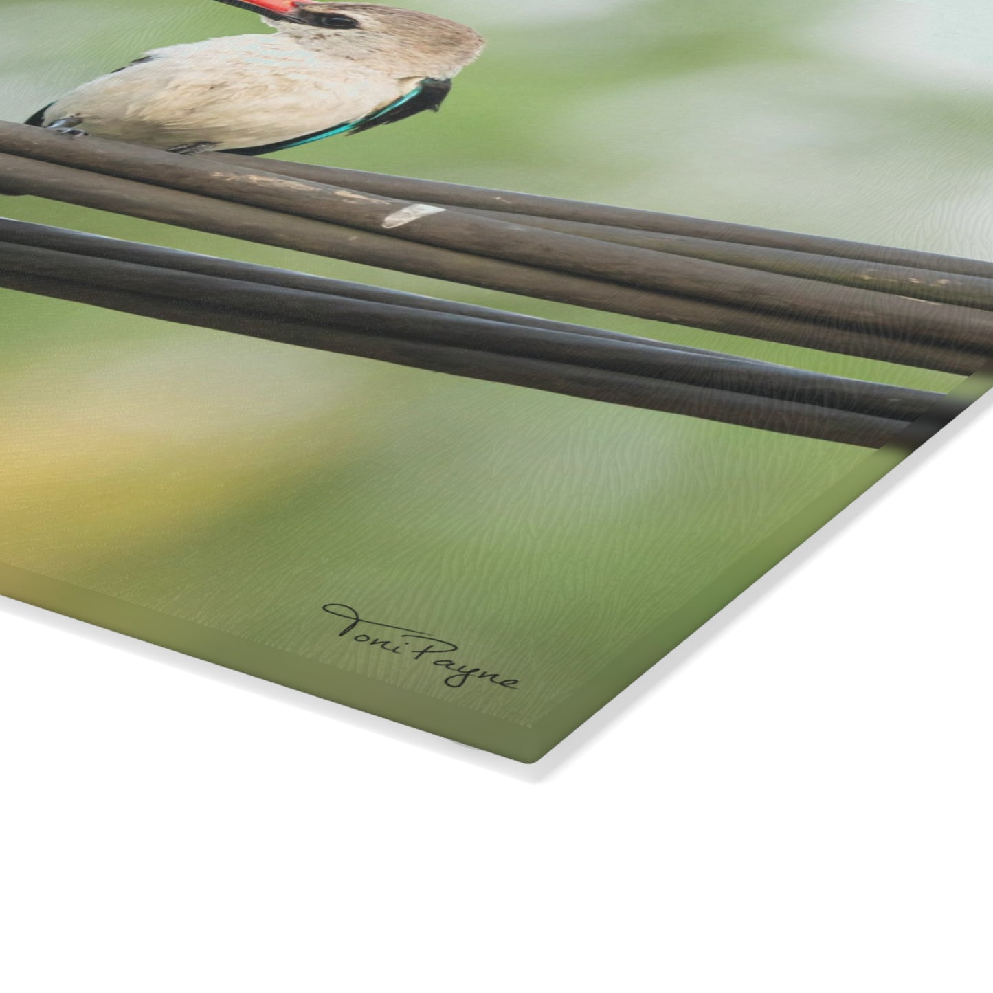 Nature Lover Kingfisher Glass Cutting Board