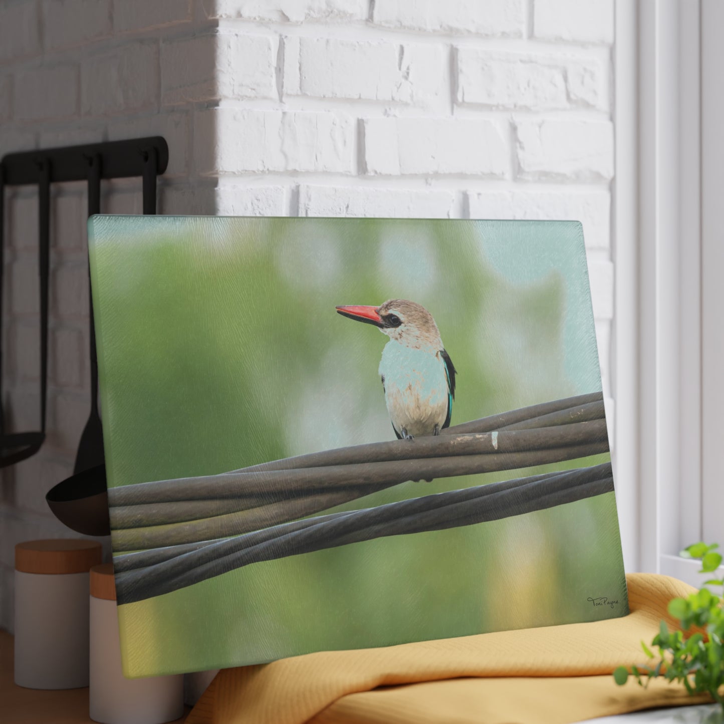 Nature Lover Kingfisher Glass Cutting Board