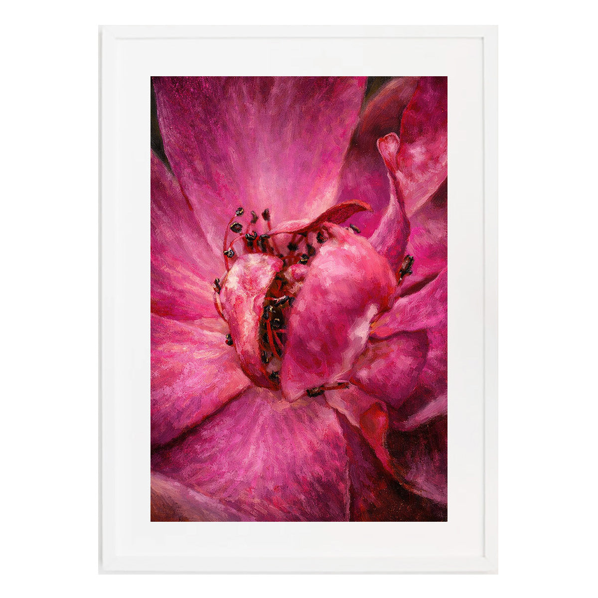 Pink Rose Bud Moody Nature Printable Wall Art | Digital Painting from Original Photograph Download