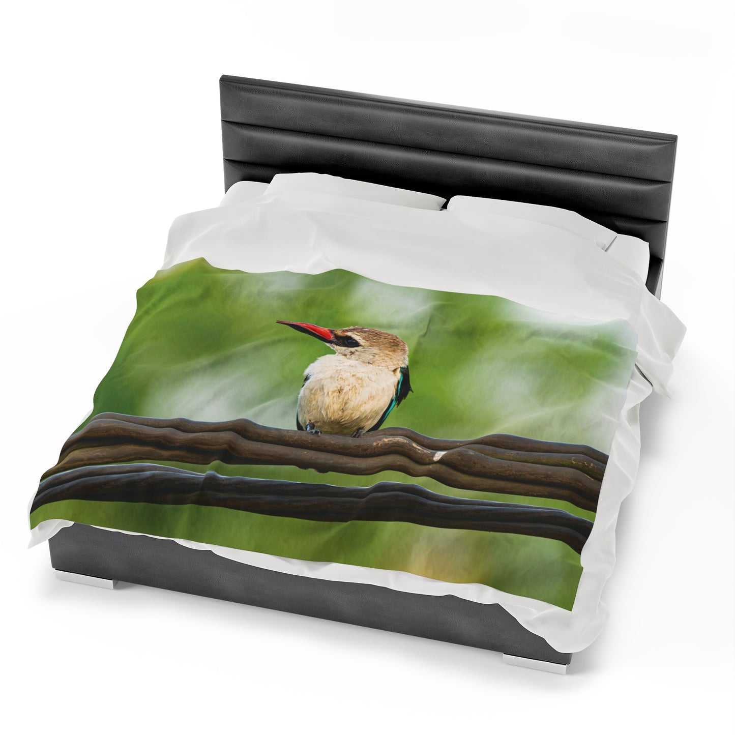 Kingfisher Travel Blanket, Cozy Soft Plush Fleece Blanket, Throw Blanket, Gifts for Bird Lovers