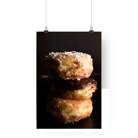 Food Photography | Stacked Donuts  |  Interior Decor Food Wall Art Print | Toni Payne | Canvas | Metallic Photo