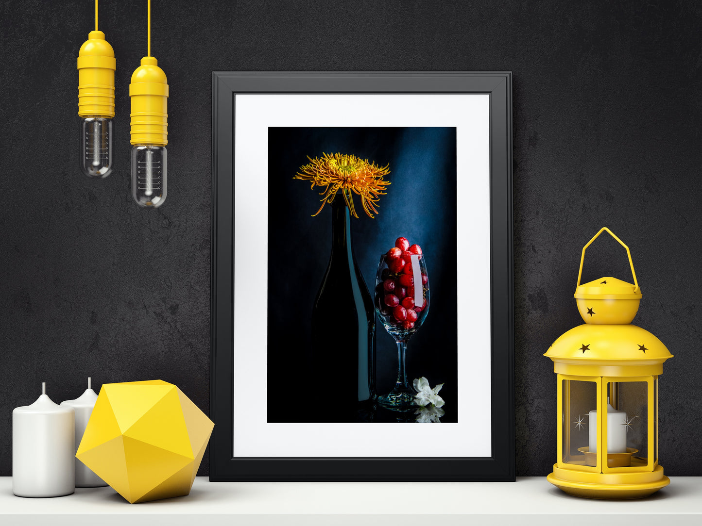 Still Life Photography - Yellow Flower - Hollywood Lights - Fine Art - Wall Art Metal or Acrylic Print